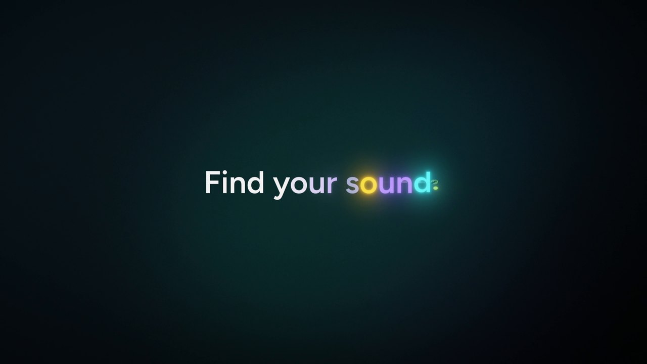 Equalizer bars turning into the words Find your sound